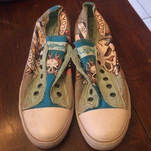 Ed Hardy slip on shoes