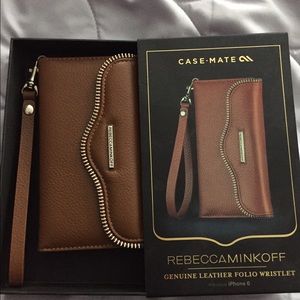 Rebecca Minkoff leather iPhone wristlet