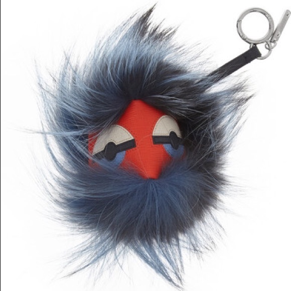 💥FENDI BLUE SILVER FOX MONSTER BAG CHARM💥