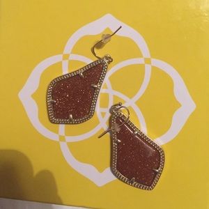 Brown moonstone earrings