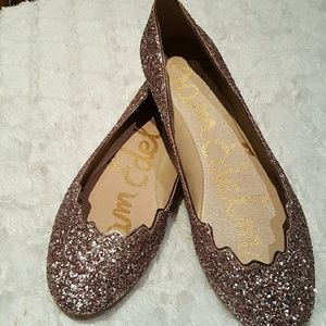 Sam Edelman Pink Glitter Ballet Flats