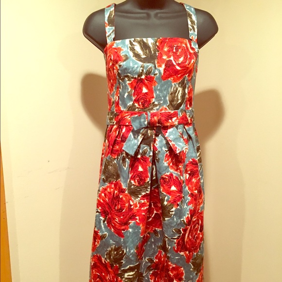 Anne Klein cocktail dress, stretchy, floral, SZ 8