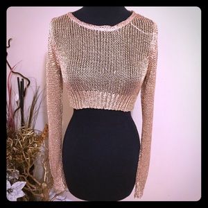 ✨Rose Gold Cropped Sweater✨