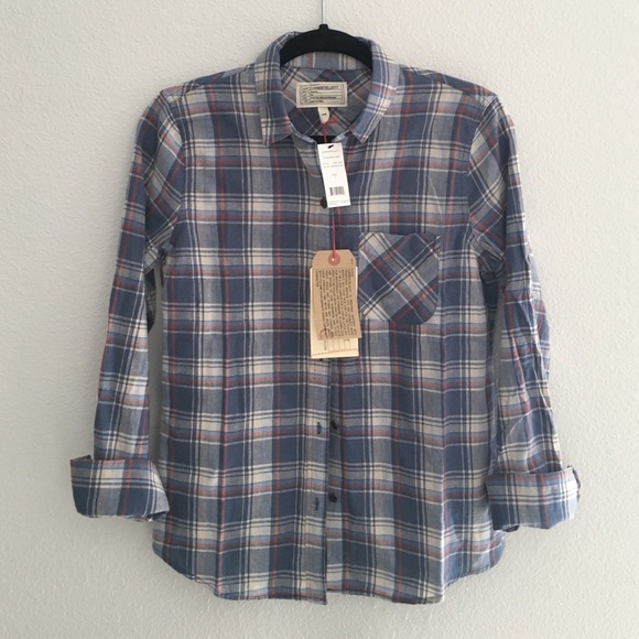 Current Elliot plaid button down NWT - Picture 2 of 5