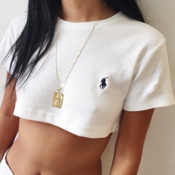 Cropped polo top