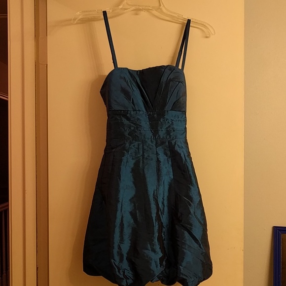 Shimmery teal/blue spaghetti strap dress