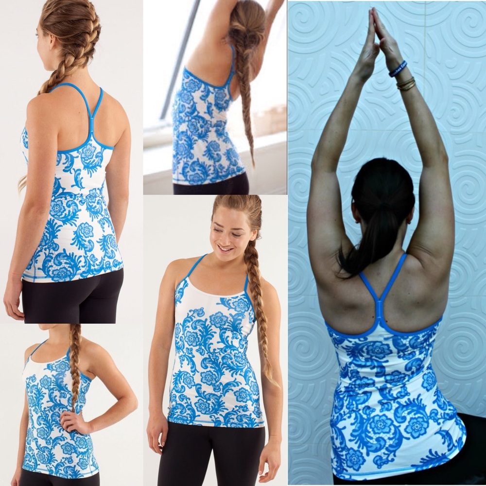 Lululemon Power Y Tank 6 beaming blue laceoflage