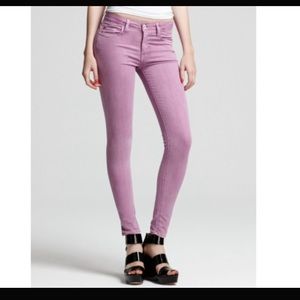 Hudson Lilac colored Collin midrise skinny jean 25