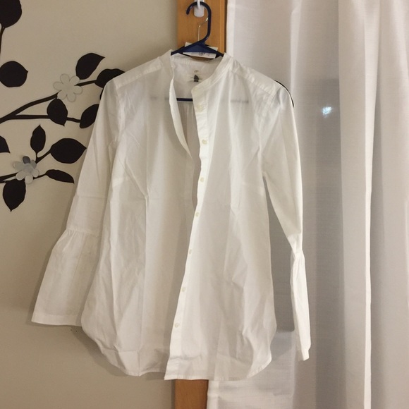 White Bell sleeve Softened shirt•LOFT NWT