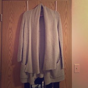 Grey knit sweater cardigan