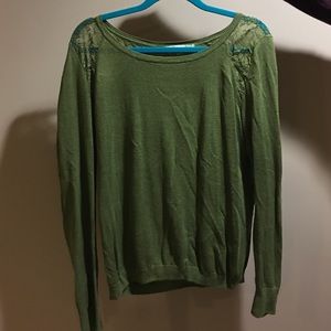 Lace Shoulder Sweater