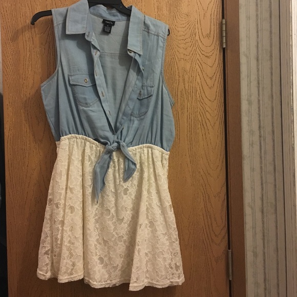 Light Denim Lace Dress