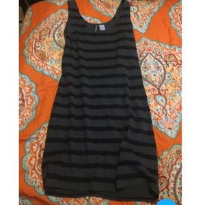 Divided by H&M black and grey striped dress