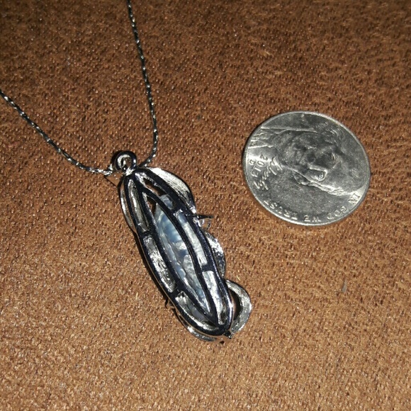 Biwa pearl cz plated Singapore chain 16" new gift - Picture 3 of 3