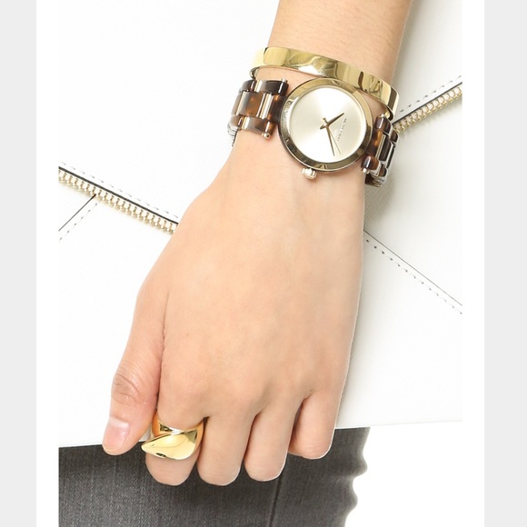 Michael Kors tortoise acetate gold delray watch - Picture 5 of 5