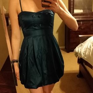 Teal dress with removable straps