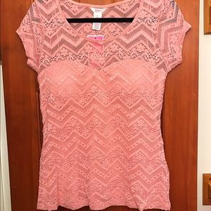 Romantic lace pink shirt