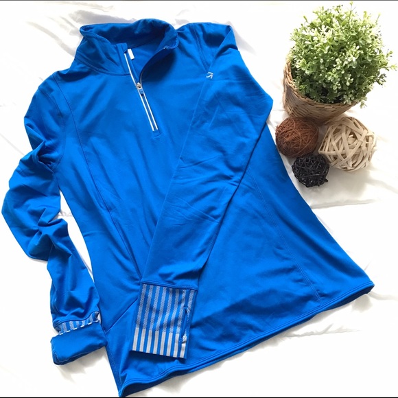 Gap Fit blue quarter zip running jacket