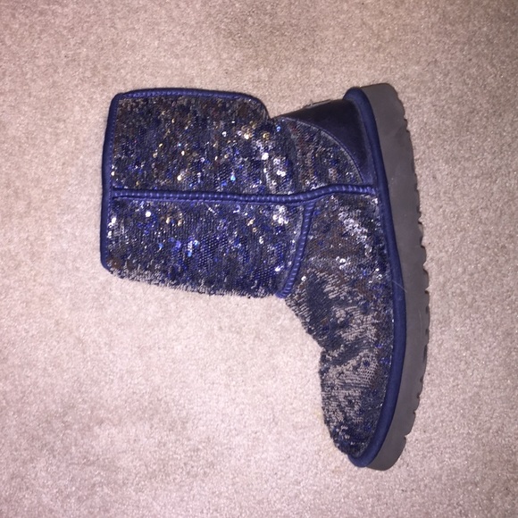 Blue sparkly UGG boots