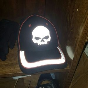 Harley Davidson logo hat.
