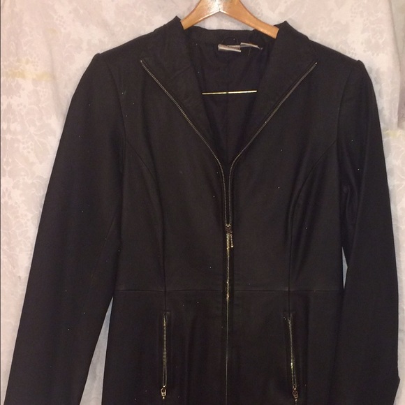 Newport News Long Leather Coat