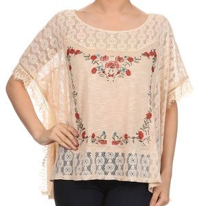 Flutter sleeve crochet top