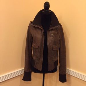 Vintage Distressed Leather Bomber