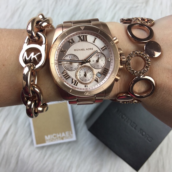 Michael Kors rose gold brecken chronograph watch - Picture 4 of 7