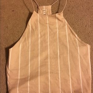 Peach & White Pacsun Crop Tank