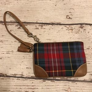 Coach Plaid Wristlet