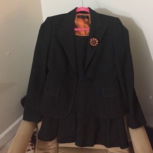 Gray-orange stripe Anne Klein suit