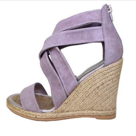 Lavender Suede Wedge Sandal