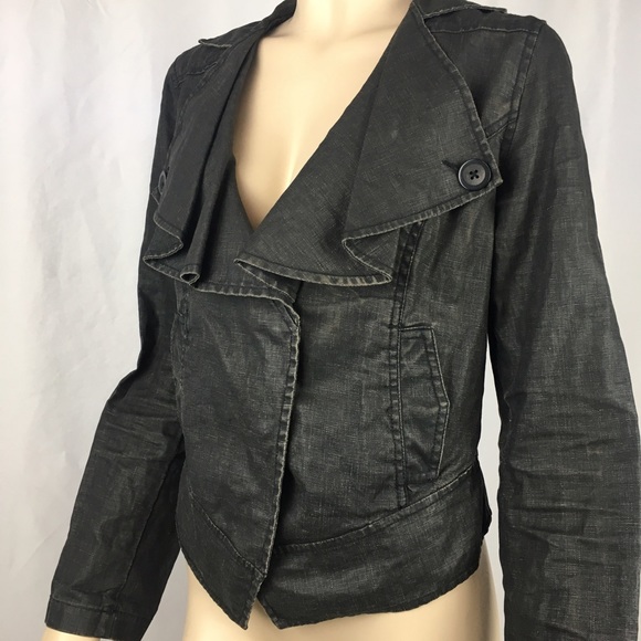 black waxed denim jacket