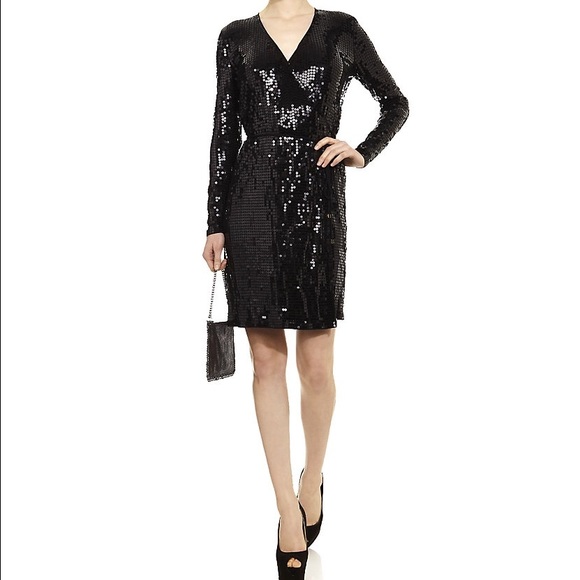 michael kors sequin wrap dress MICHAEL KORS