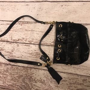 Black Sequin Coach Purse