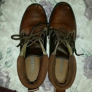 Timberland boots dark brown suede collar size 8.5