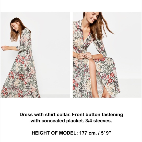 Zara floral print dress S