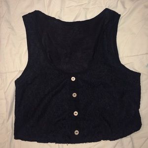 Black Lace Crop Top