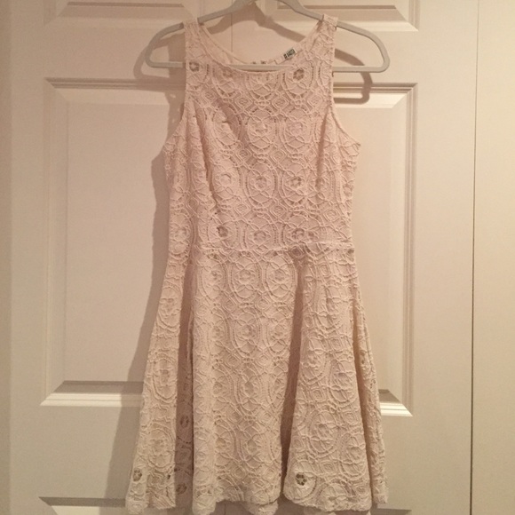 White Lace Peplum Dress