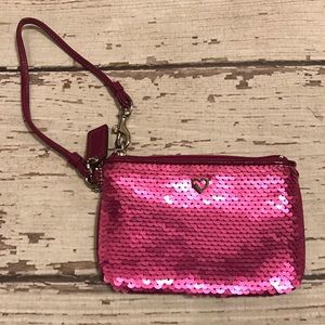 Coach Poppy Sequin Wristlet