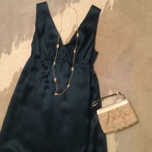 Teal *silk* dress. Freshly dry cleaned