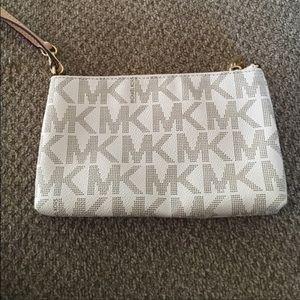 White MK wristlet