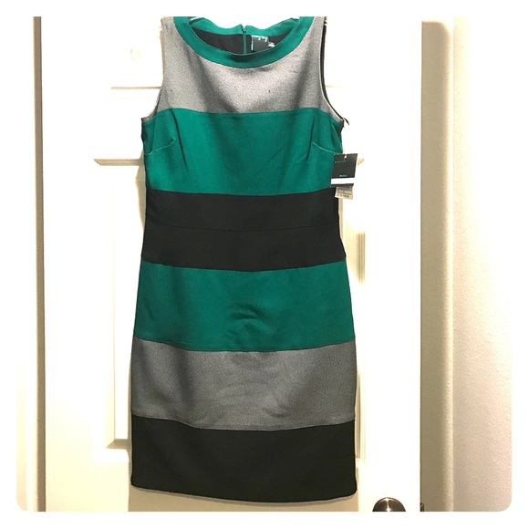 Multicolored, sleeveless dress