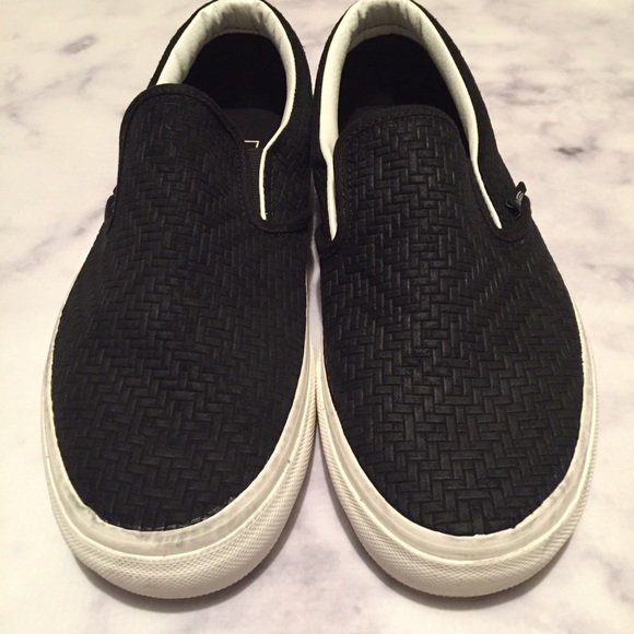 VANs NWB Black Braided Suede Slip-ons - Picture 2 of 5