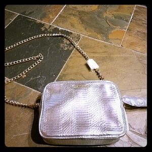 NWT - VS Silver Snakeskin Print Purse
