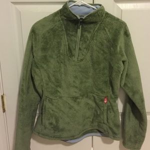 North Face Green Mossbud Fleece Pullover Jacket