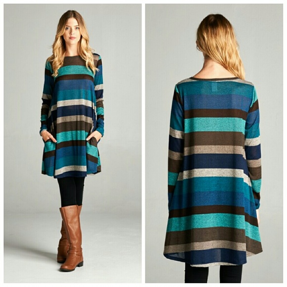 Cool Tone Shift Dress - Picture 2 of 3