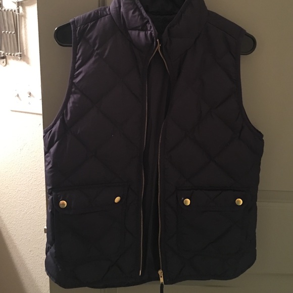 J Crew Navy Puffer Vest