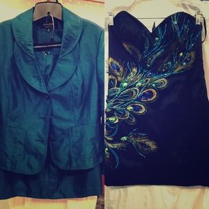 Beautiful silk Teal suit. 💋👑