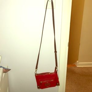 Red leather Michael Kors purse